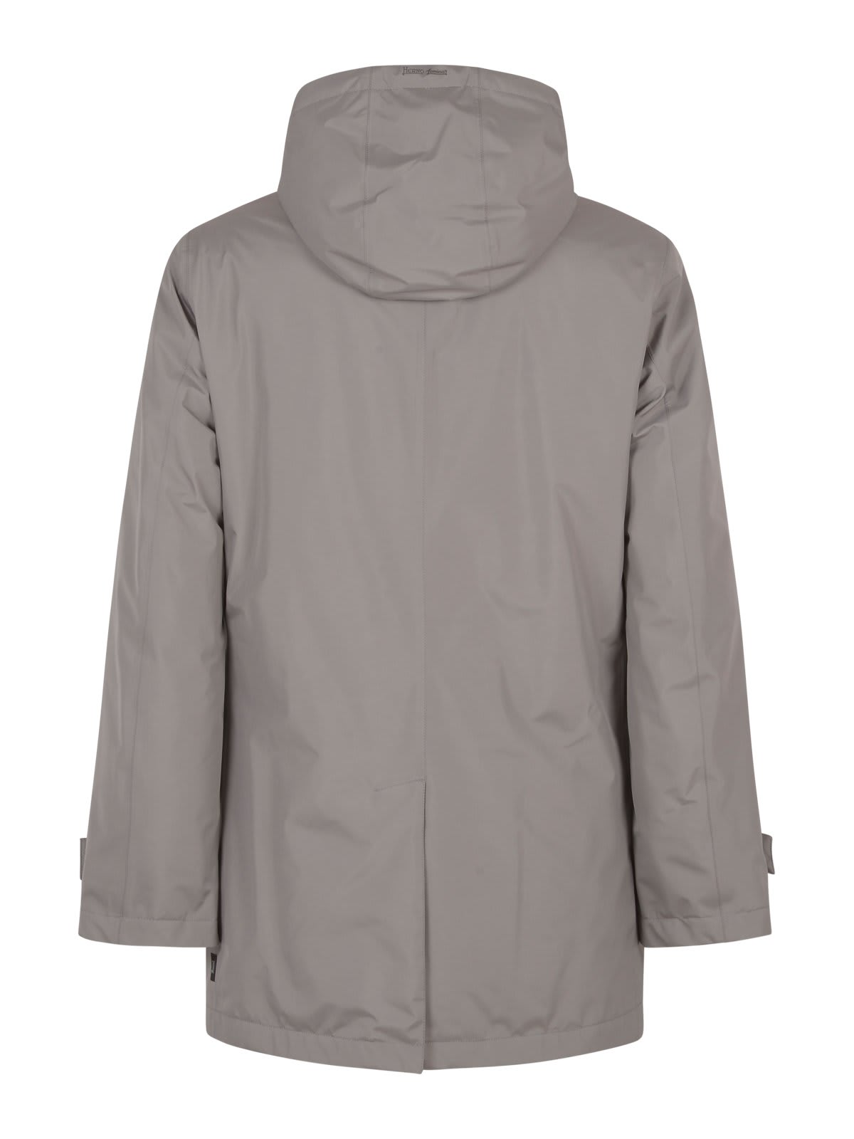 Herno Gortex Long-sleeved Hooded Jacket In Grey