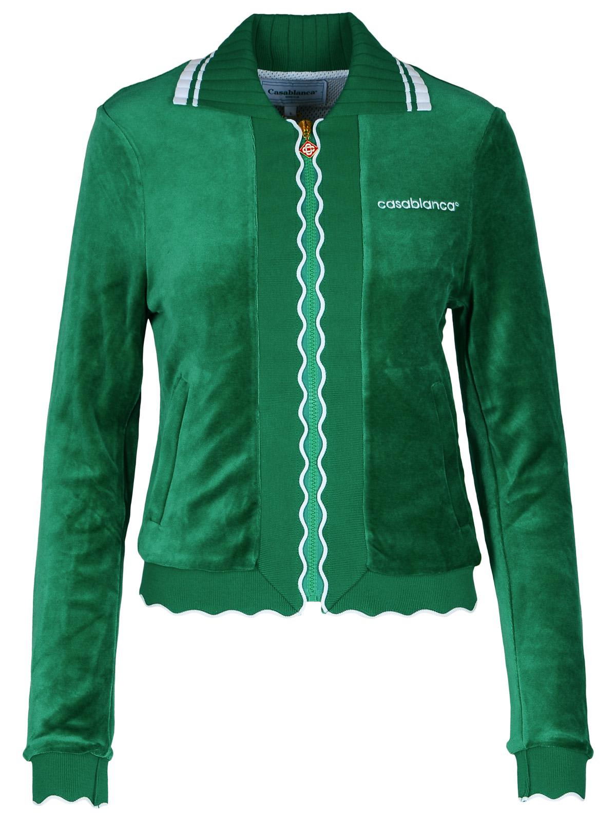 Shop Casablanca Track Green Cotton Blend Sweatshirt