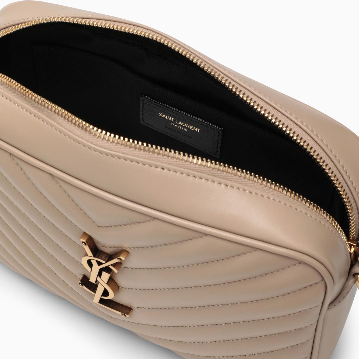 Saint Laurent Lou Zip-up Quilted Crossbody Bag In Beige