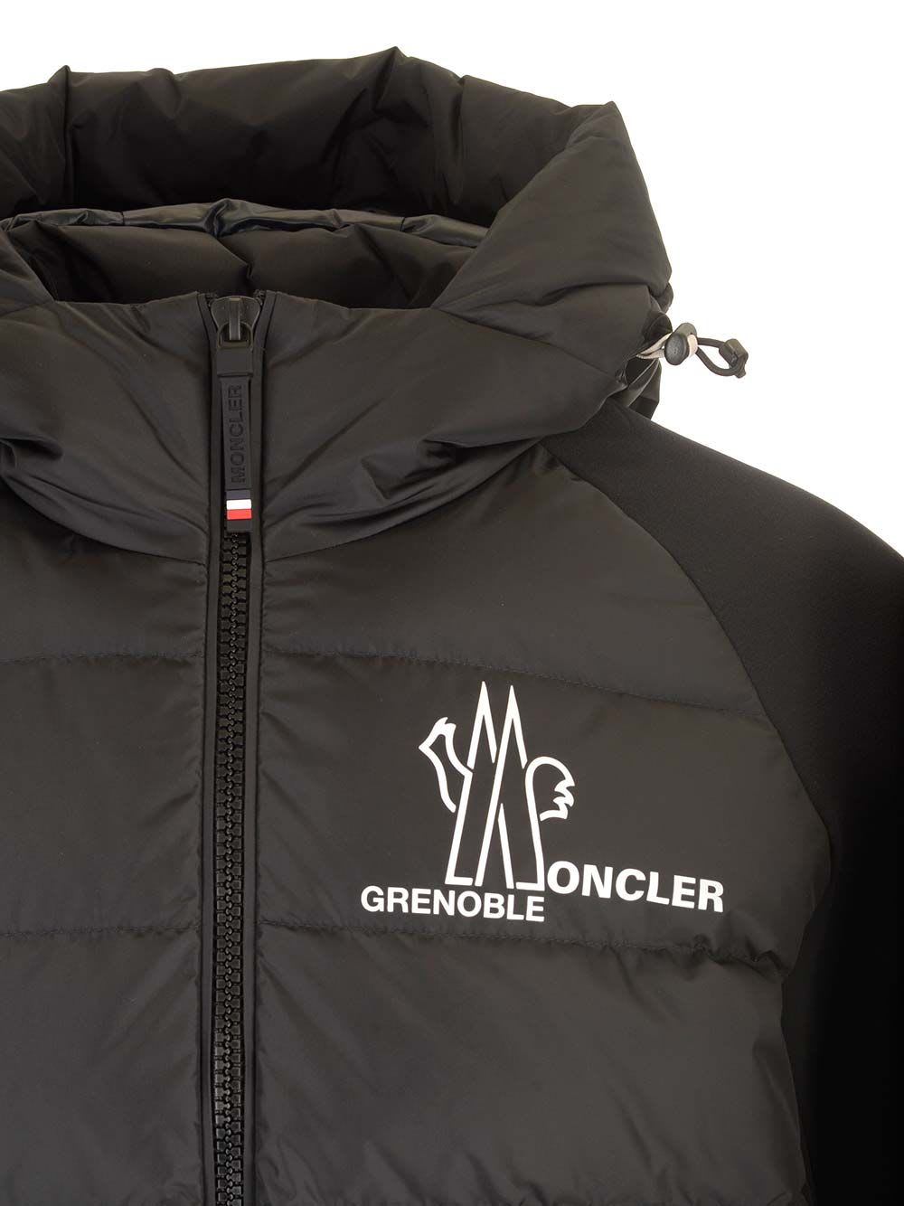 Shop Moncler Padded Sweatshirt With Zip In Black