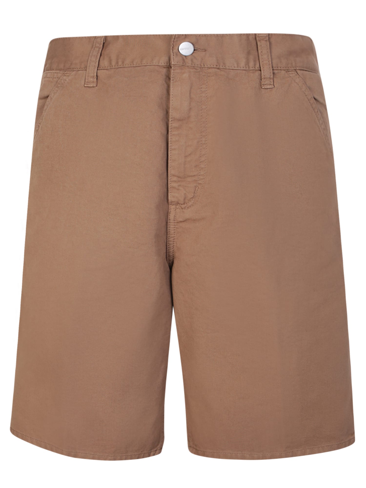 Shop Carhartt Pocket Inset Shorts Camel In Brown