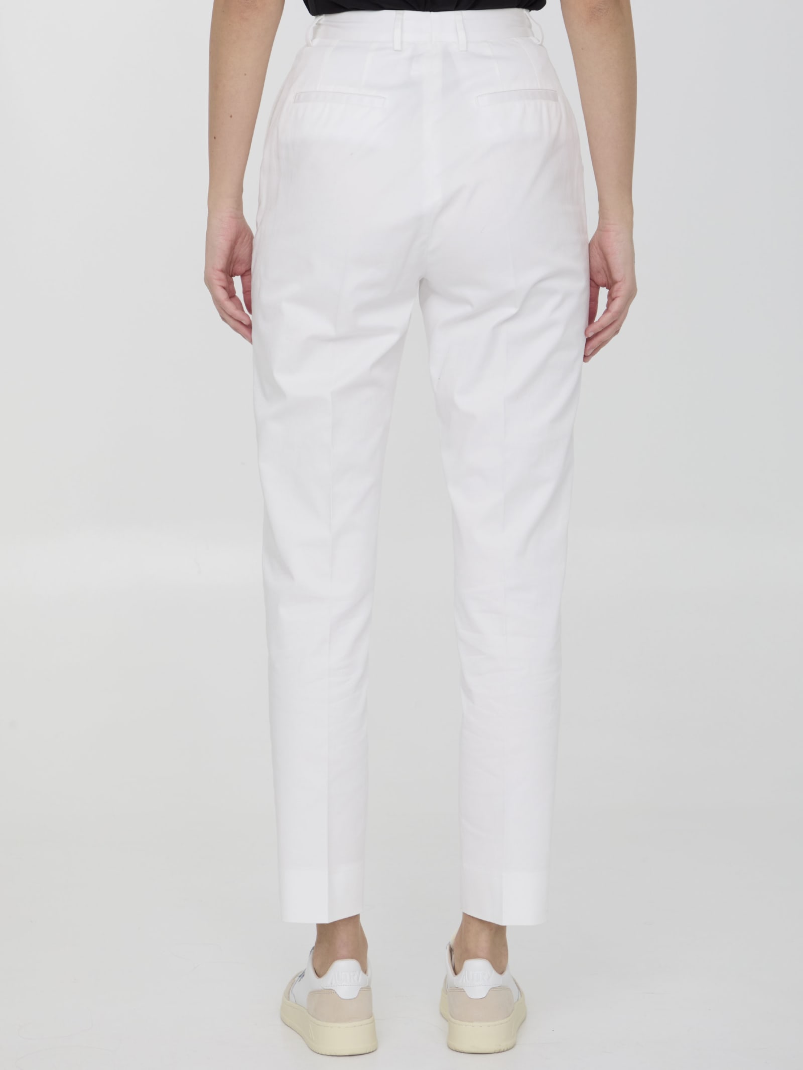 Shop Dolce & Gabbana Cotton Pants In Bianco