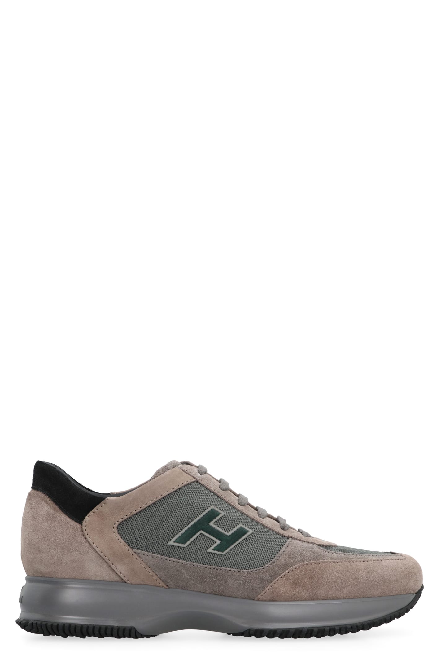 Shop Hogan Interactive Suede Sneakers In Dove Grey