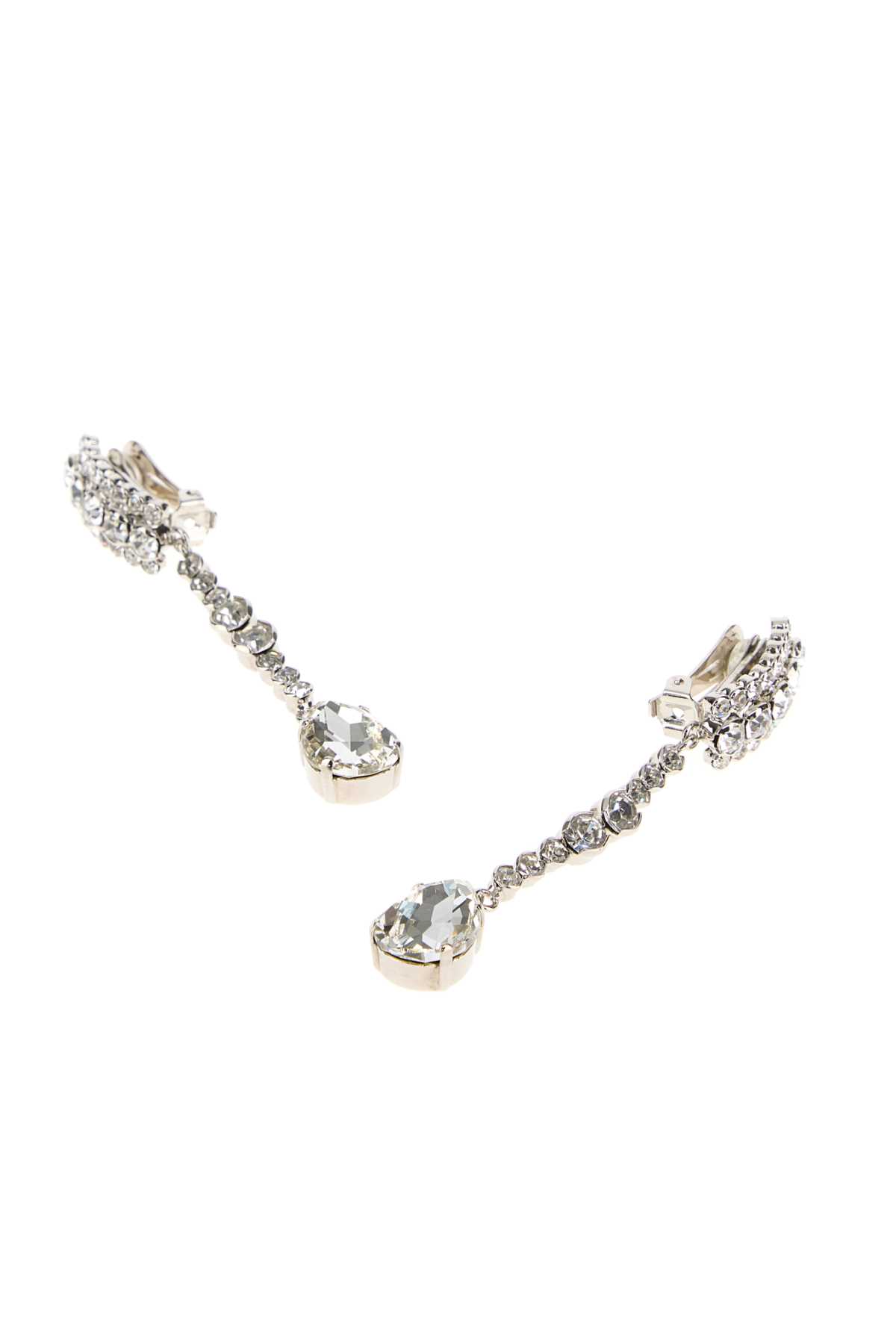 Alessandra Rich Embellished Metal Earrings In Metallic