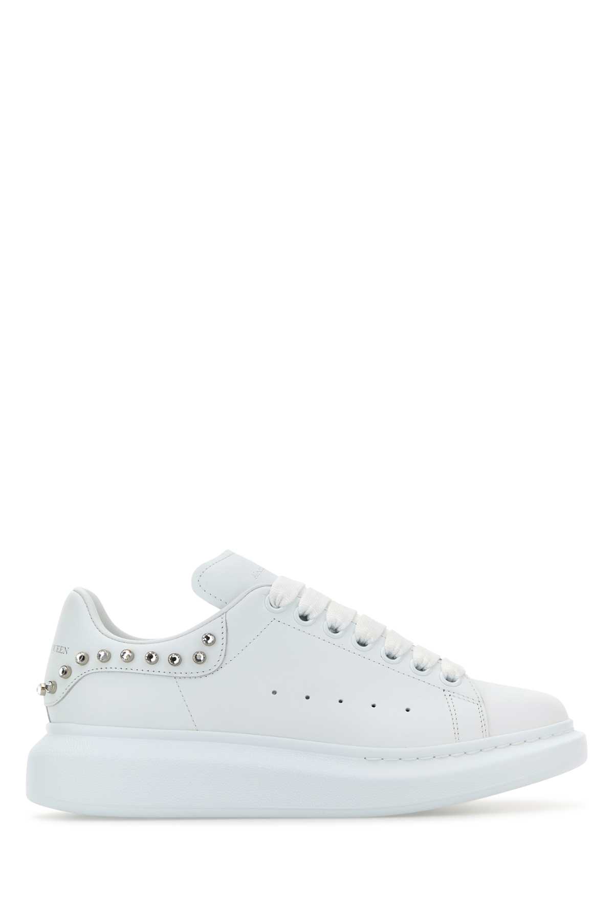 Alexander Mcqueen Leather Sneakers With Platform Sole And Stud Embellishments