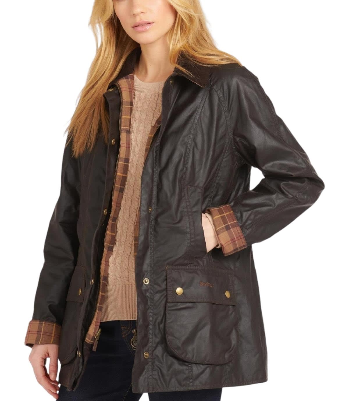 Shop Barbour Beadnell Wax Jacket In Rustic