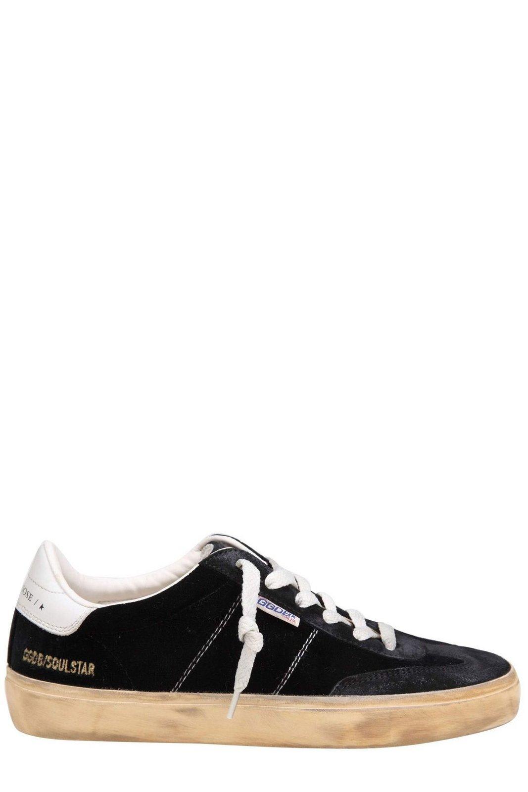 Shop Golden Goose Soul Star Low-top Velvet Sneakers In Black