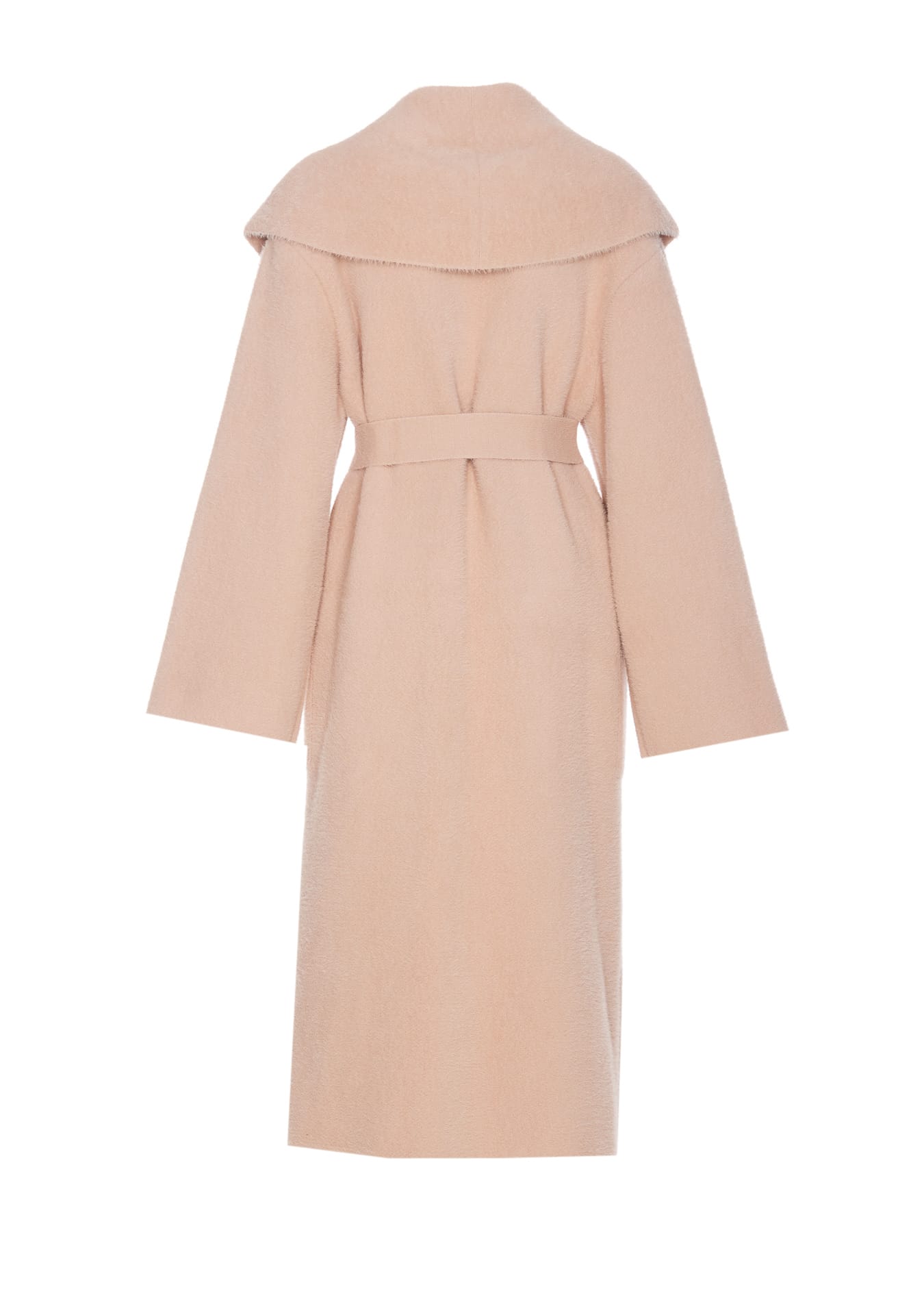 Shop Elisabetta Franchi Tricot Coat In Pink