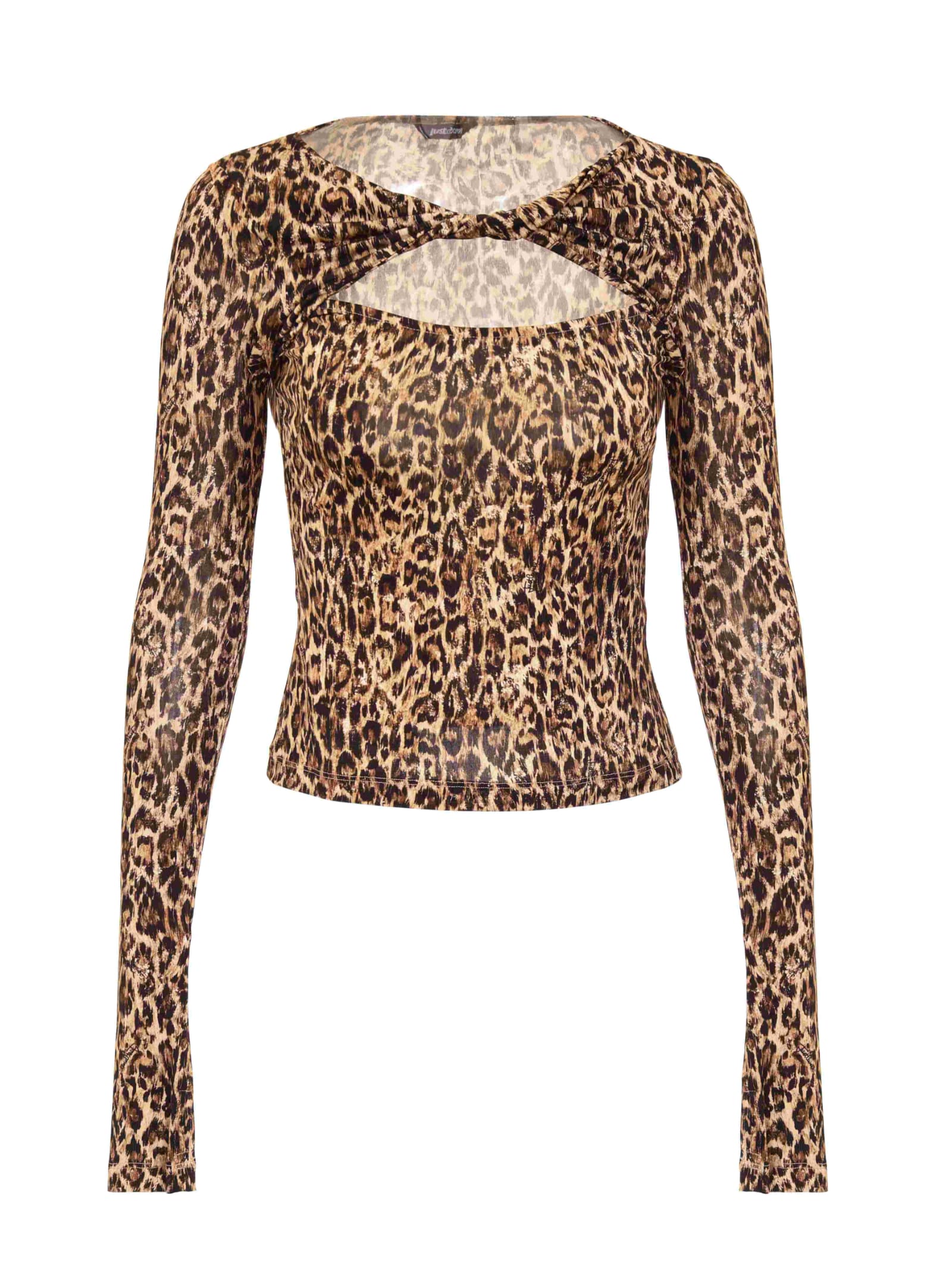 Roberto Cavalli Just Cavalli Top With Long Sleeves In Animal Print