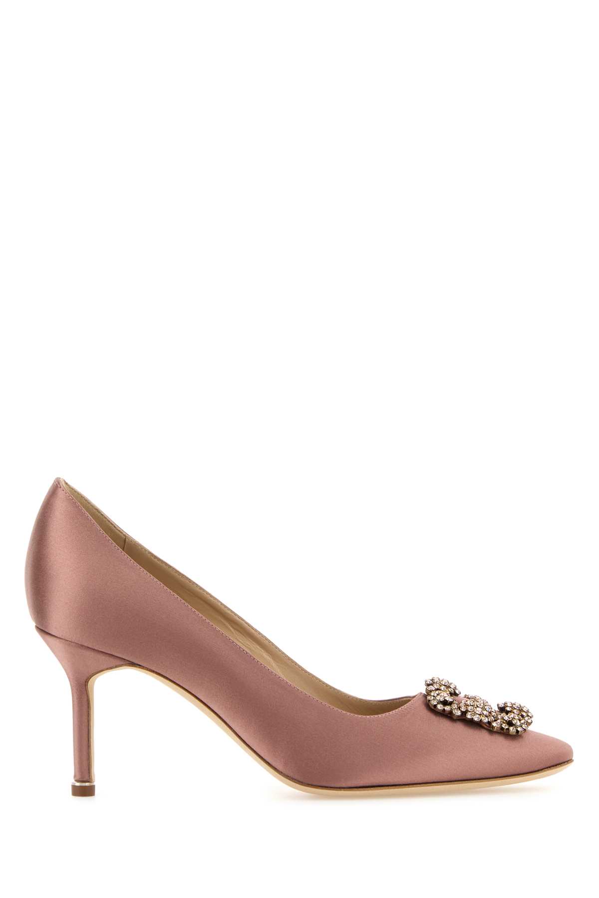 Manolo Blahnik 70mm Hangisi Jewel-embellished Pumps In Pink