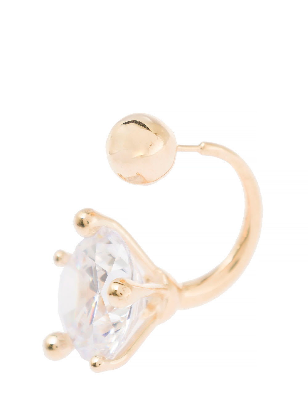 Shop Panconesi Gold Tone Piercing Earrings With Zircons In 18k Gold Plated Brass Woman In Metallic
