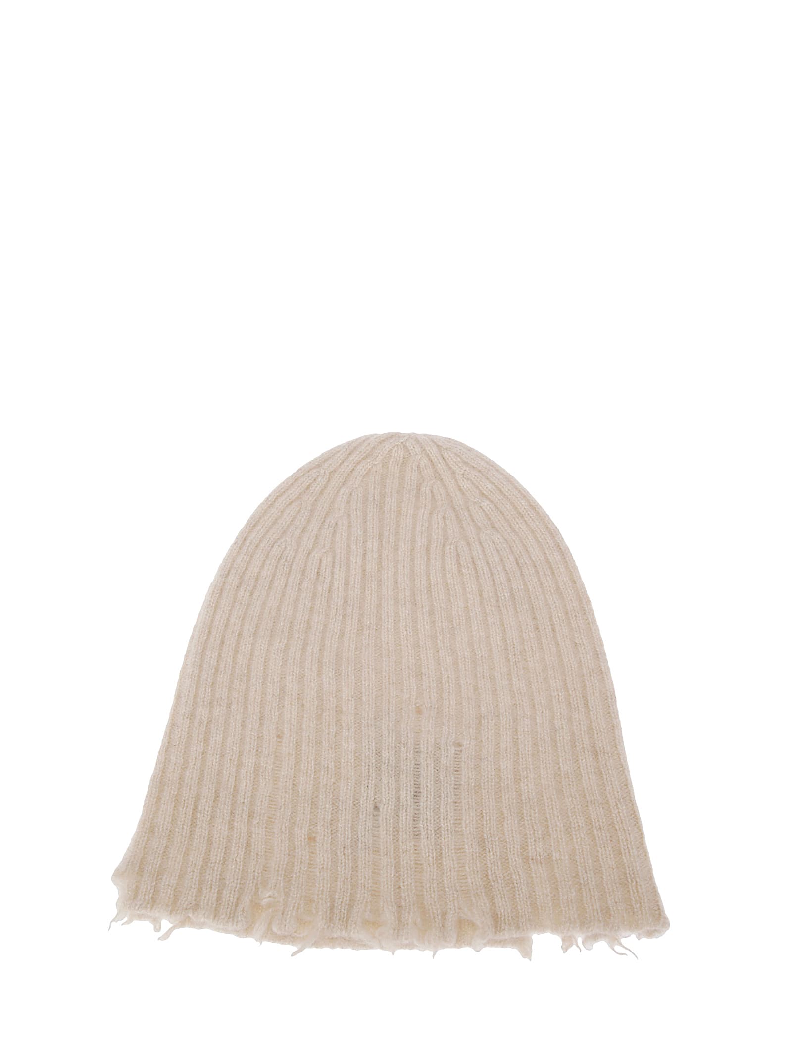 Uma Wang Ribbed Knit Cashmere Hat In Neutral