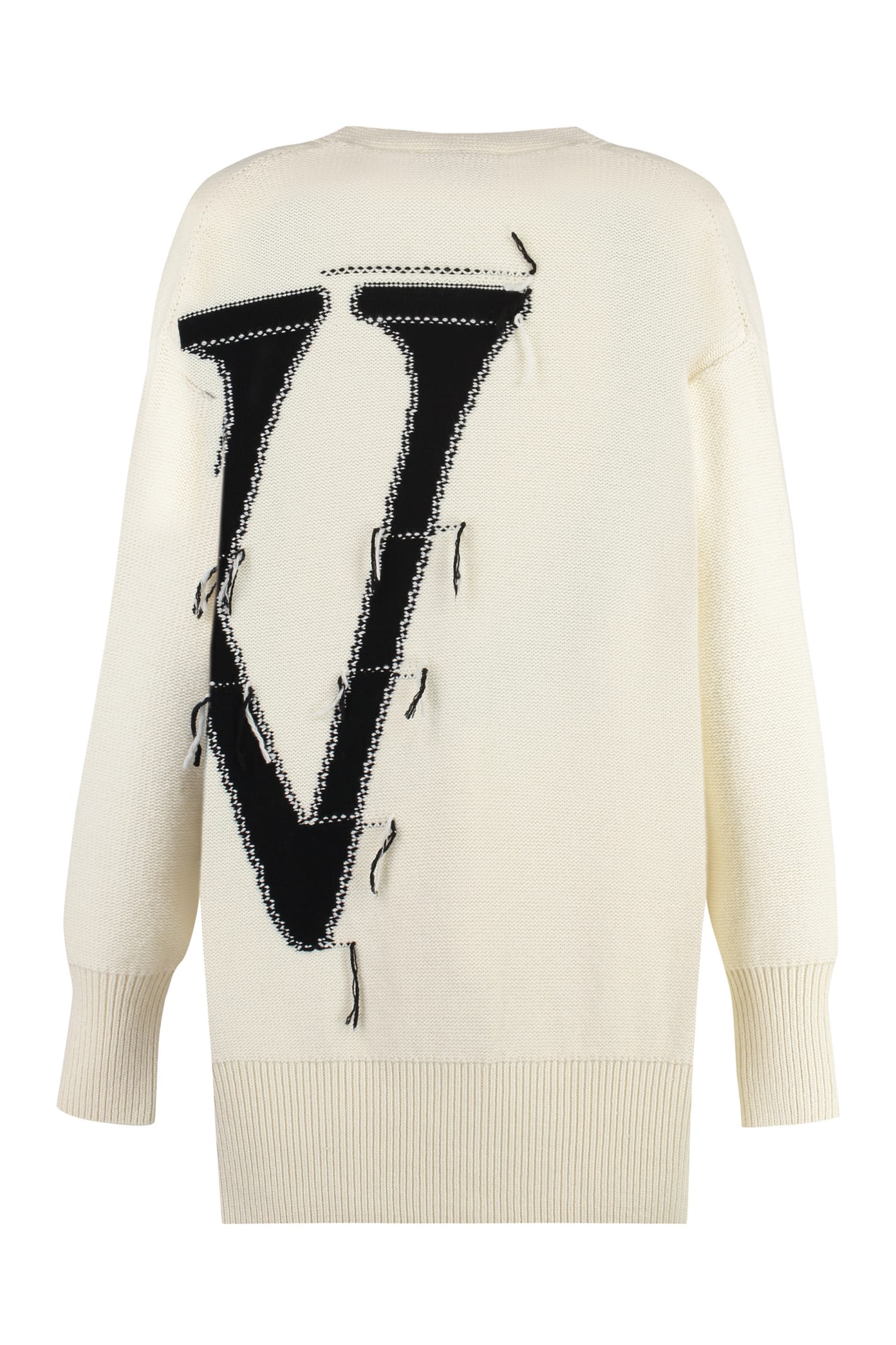 Shop Off-white Wool Cardigan In Ivory