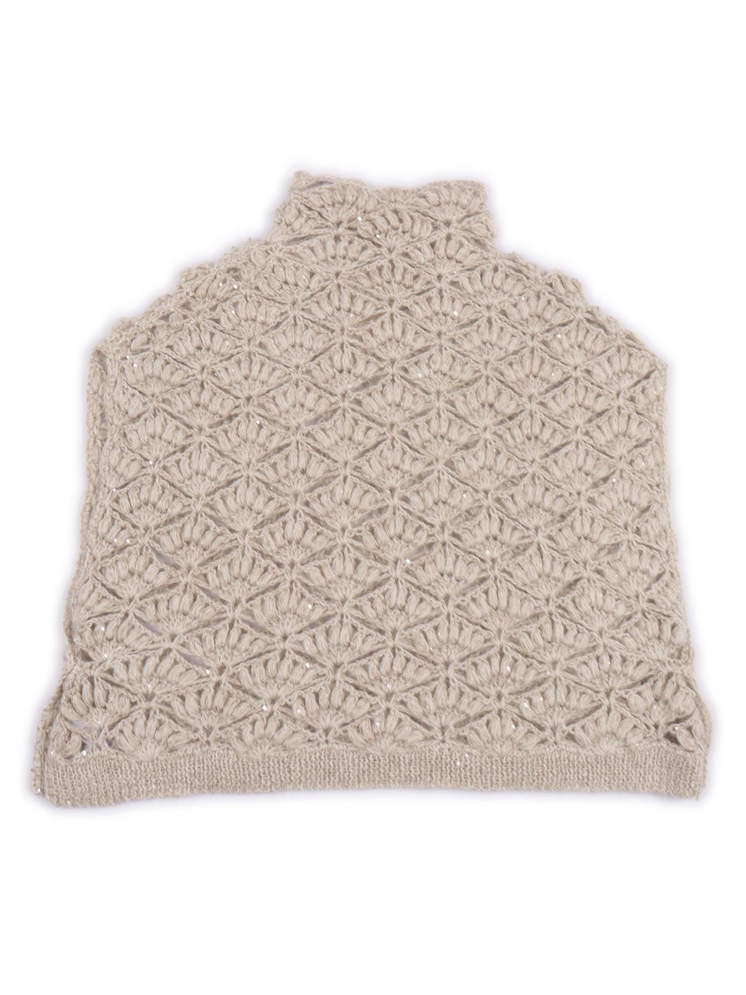 Antonelli Intricate Openwork Sleeveless Knitted Top In Neutral