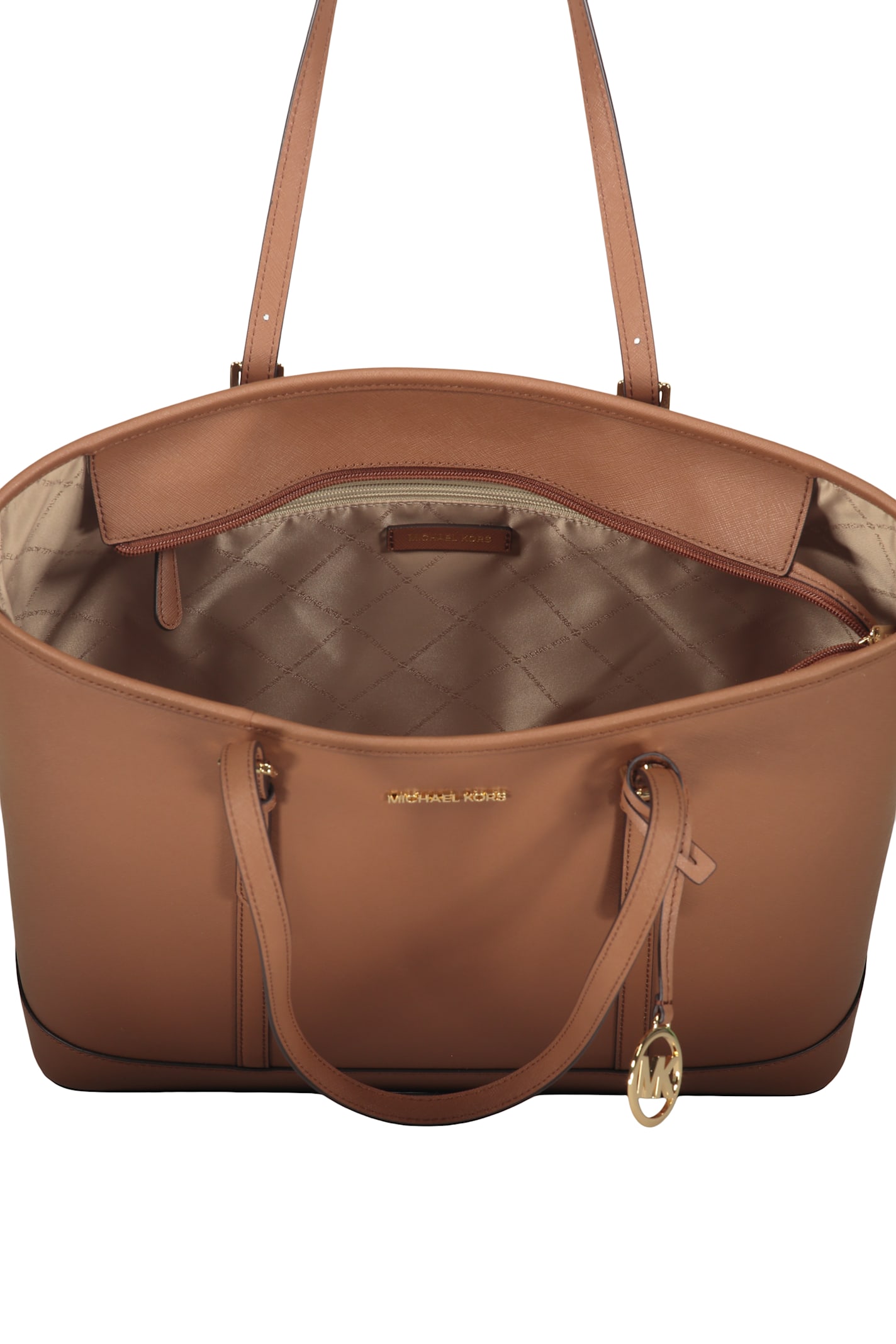 Michael Kors Leather Tote In Brown