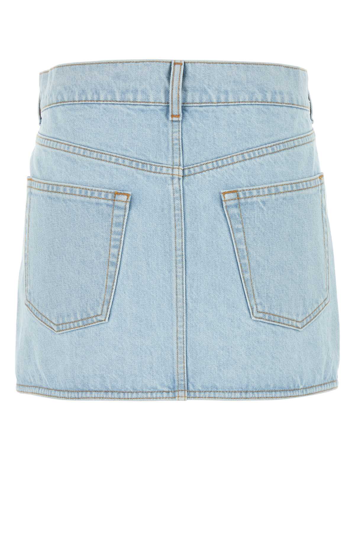 Shop Coperni Denim Mini Skirt In Bluewashed