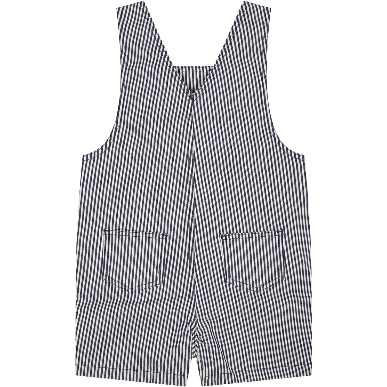 Petit Bateau Blue Dungarees For Baby Boy With Stripes In Blue