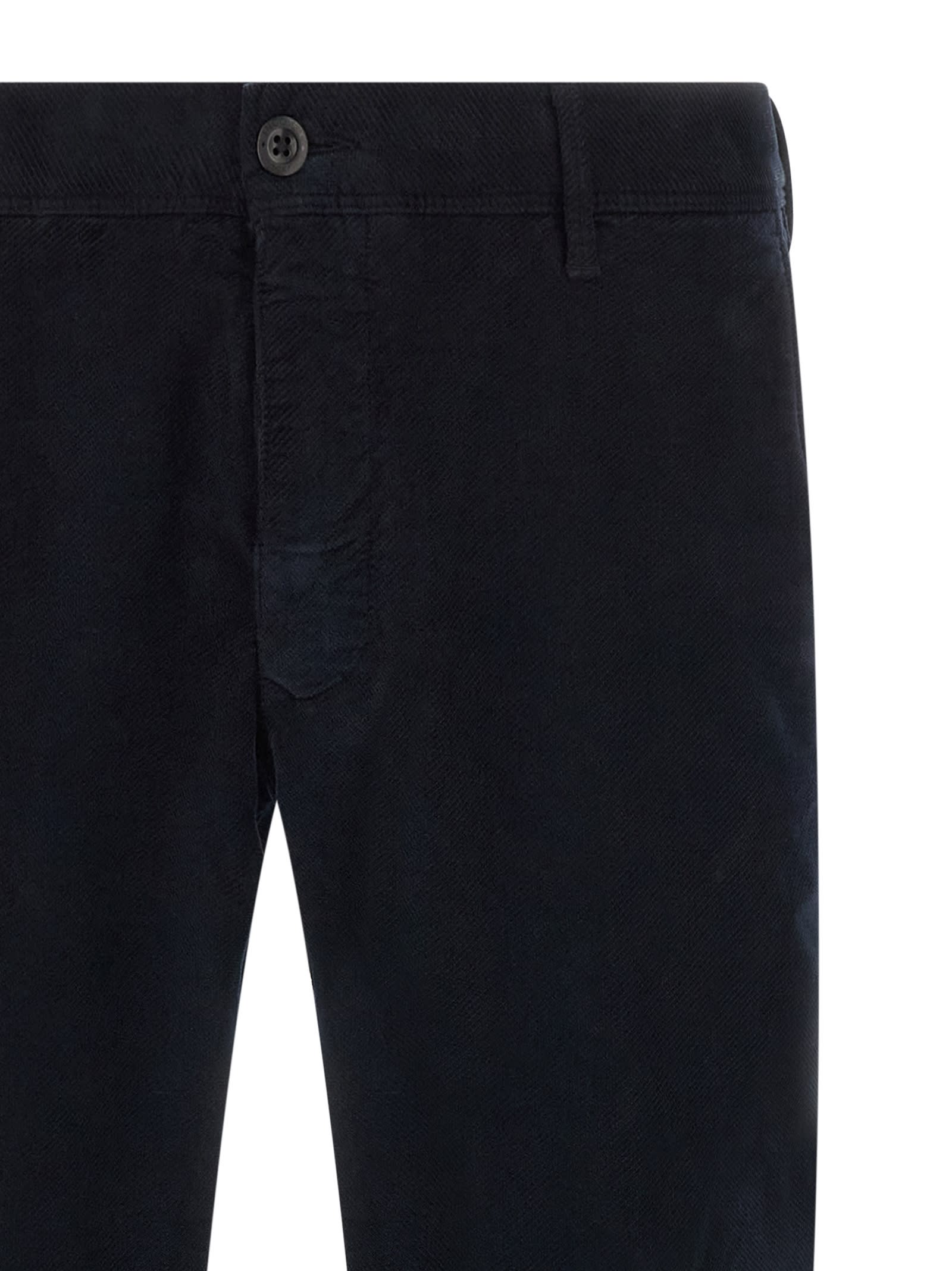 Incotex Velvet Trousers In Black