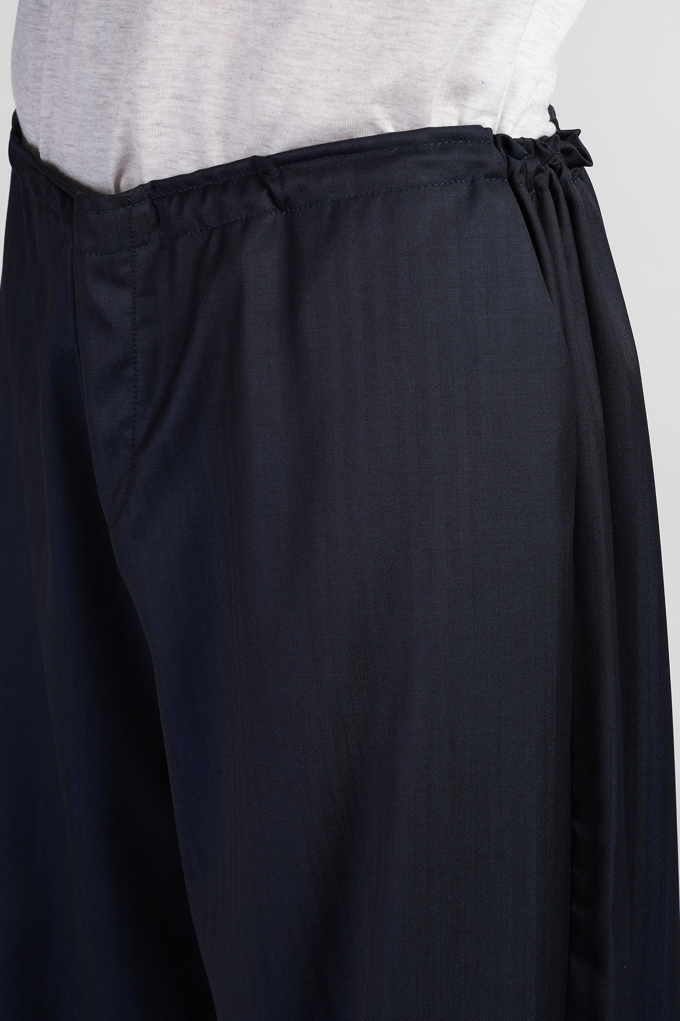 Paura Fan Pants In Blue Wool In Blue