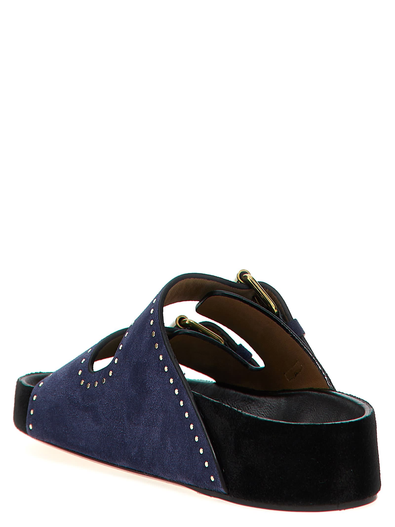 Isabel Marant Buckle Slippers In Blue