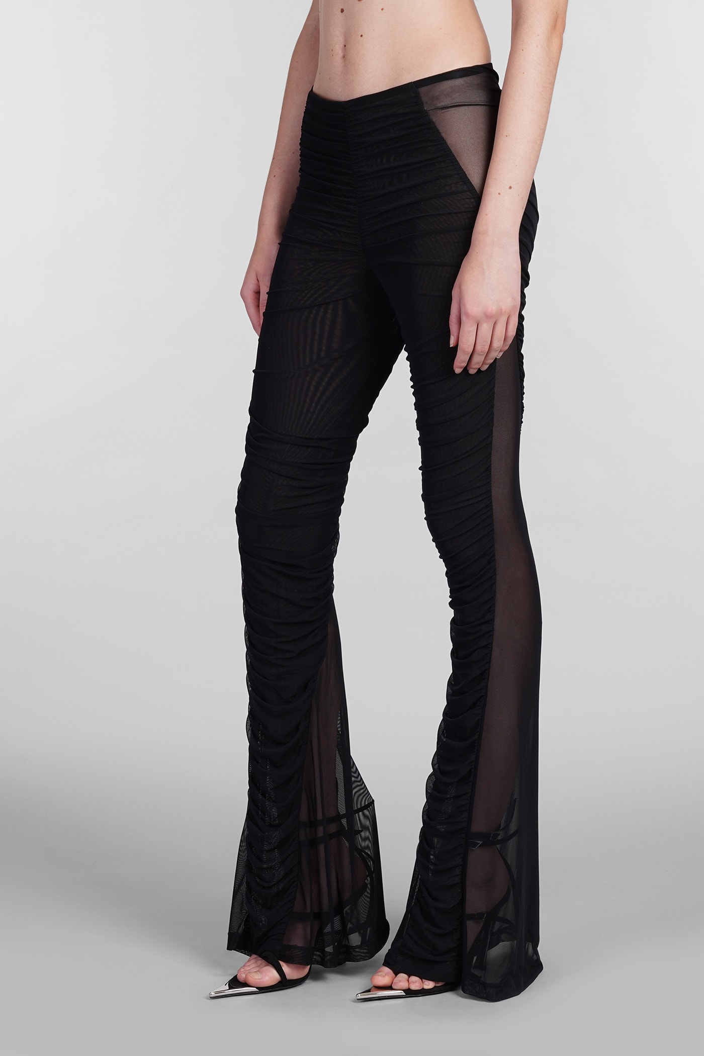 Shop Mugler Pants In Black Polyamide