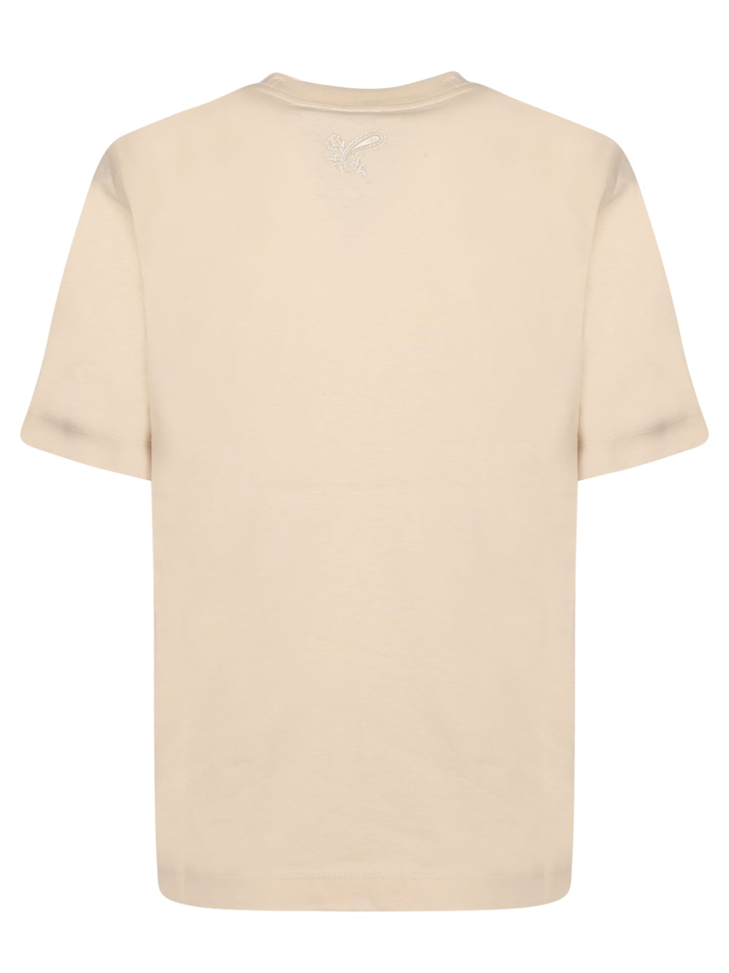 Shop Burberry Logo Beige Cotton T-shirt