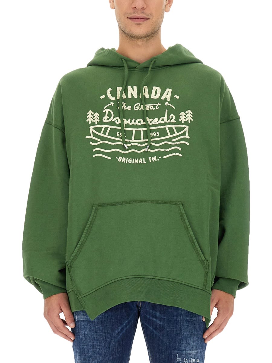 Shop Dsquared2 Sweatshirt With Logo In Green