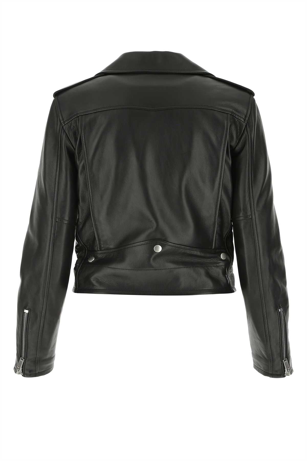 Saint Laurent Black Nappa Leather Jacket In 1000