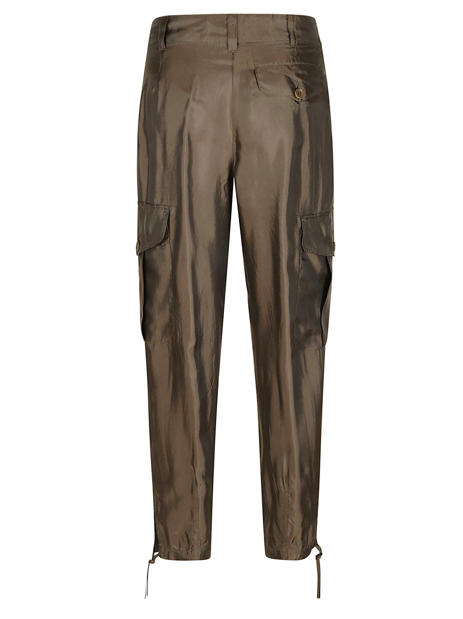 Shop Aspesi Cargo Buttoned Trousers In Military