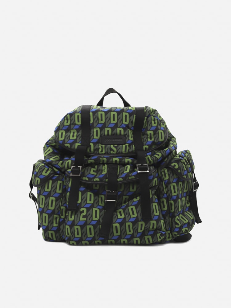 Dsquared2 Backpack In Technical Fabric With All-over Monogram Motif
