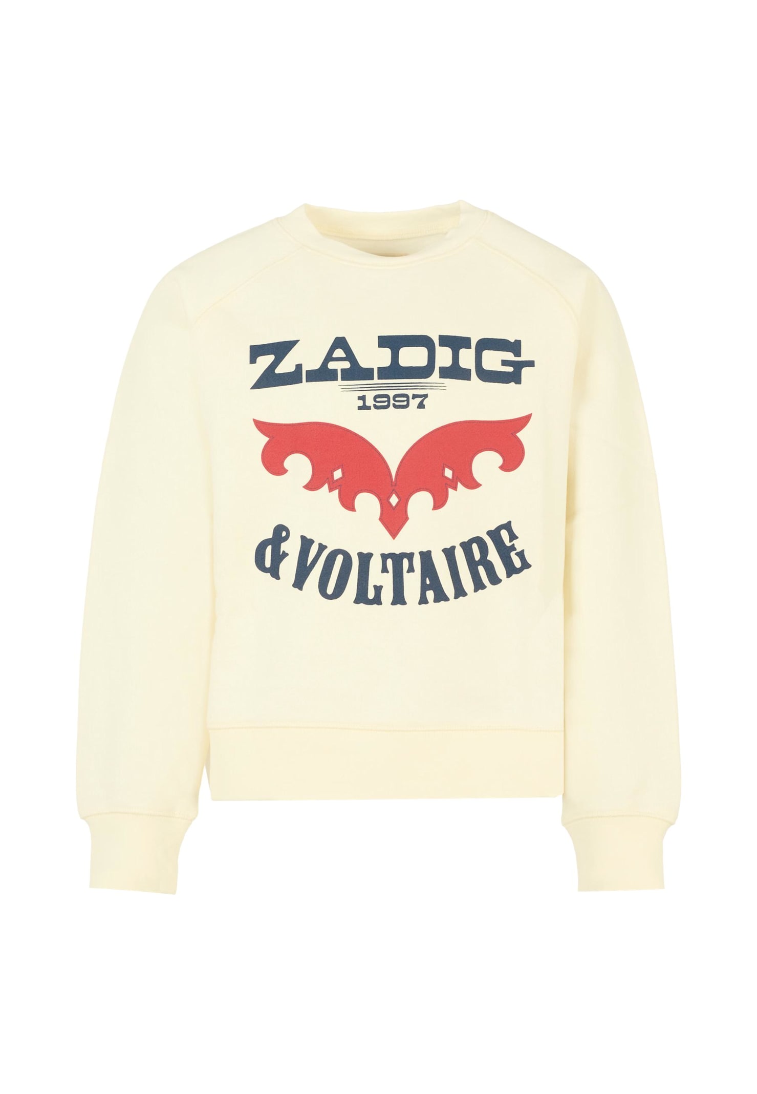 Zadig & Voltaire Ivory Sweatshirt For Girl With Logo In Neutral