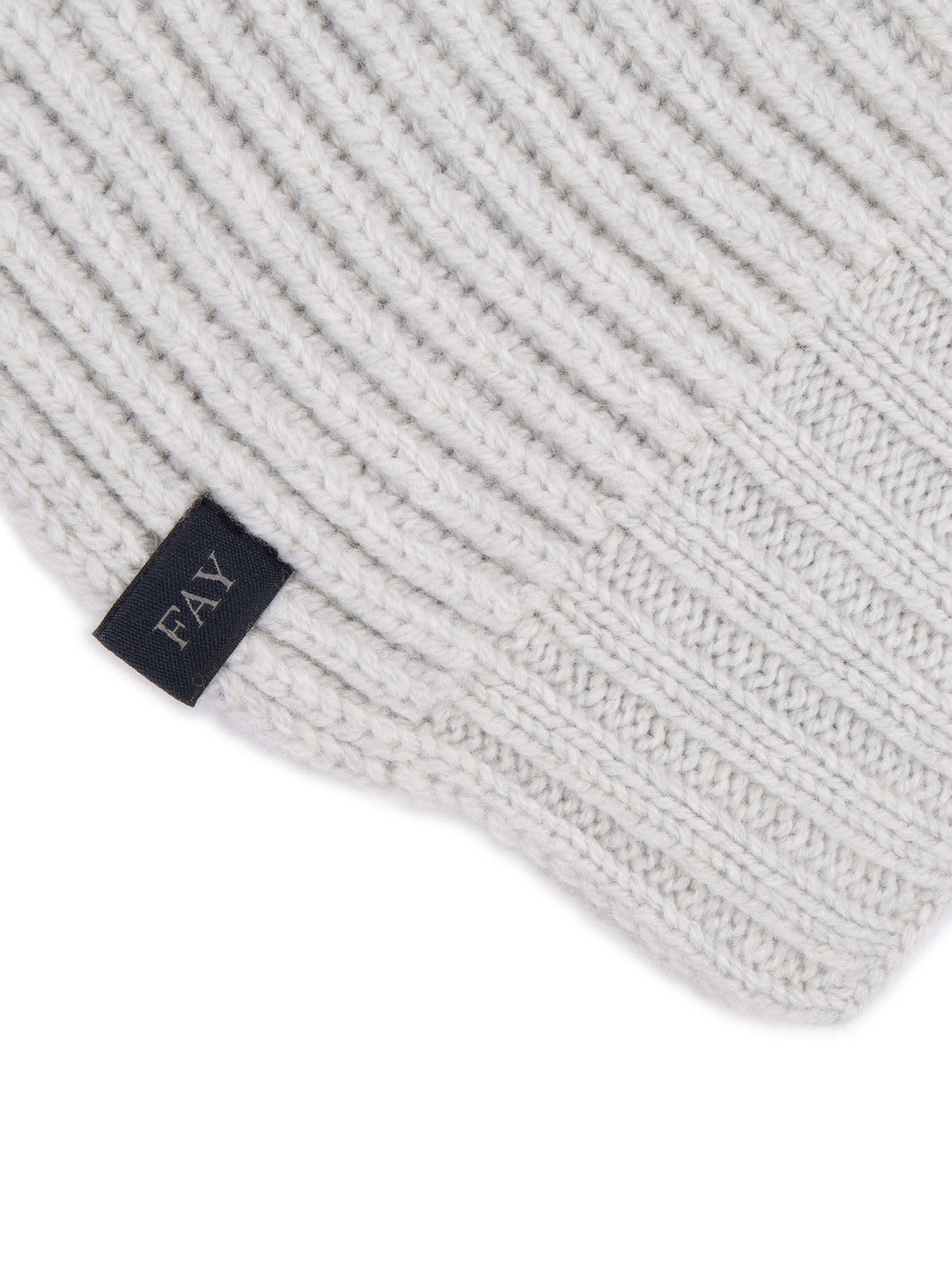 Fay Ribbed Wool Scarf In Gray