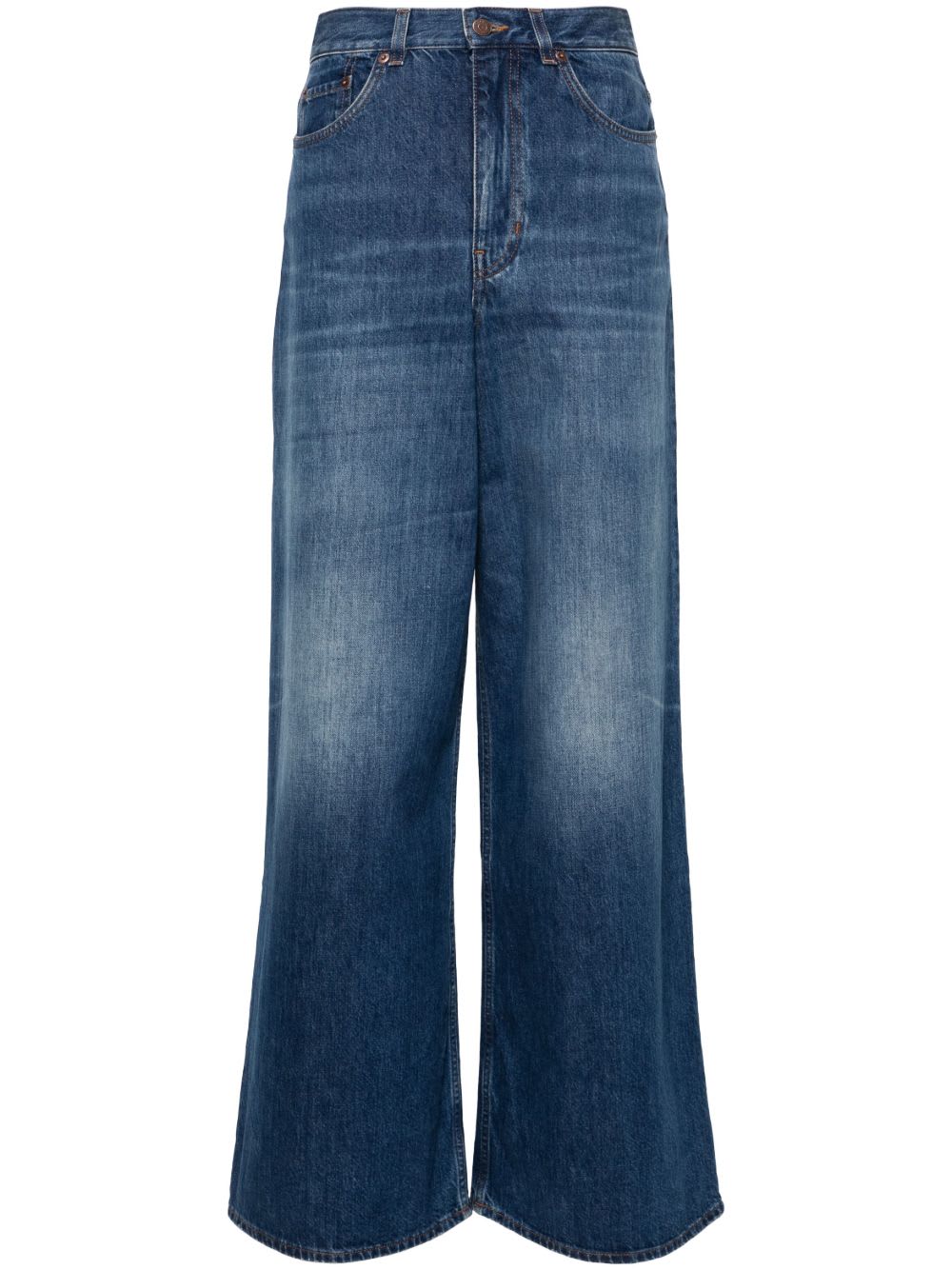 Chloé Cotton Wide-leg Denim Jeans In Blue