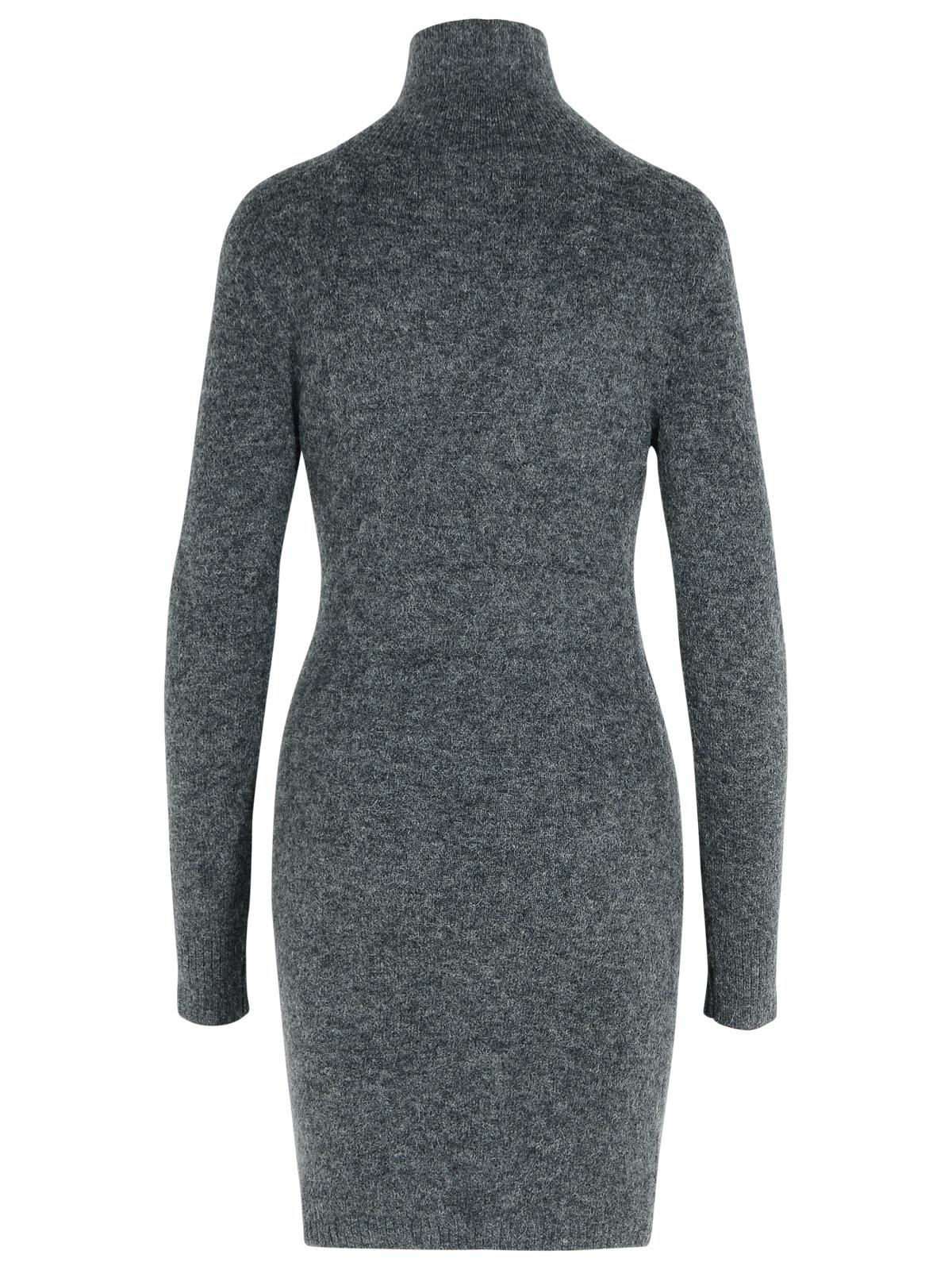 Shop Isabel Marant Ohara Dark Grey Baby Alpaca Blend Dress