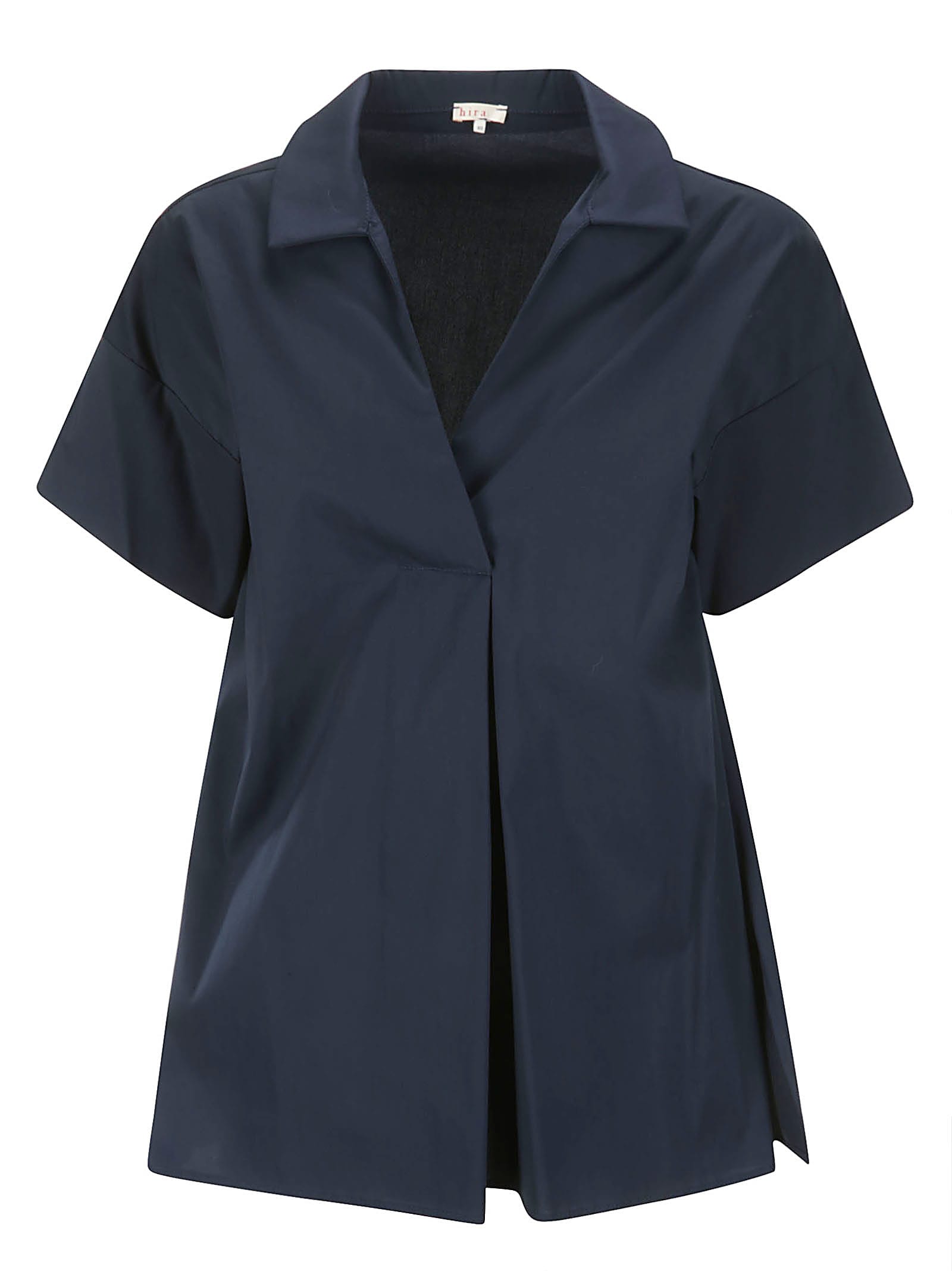 Hira Large Cotton Shirt Without Buttons In Blue