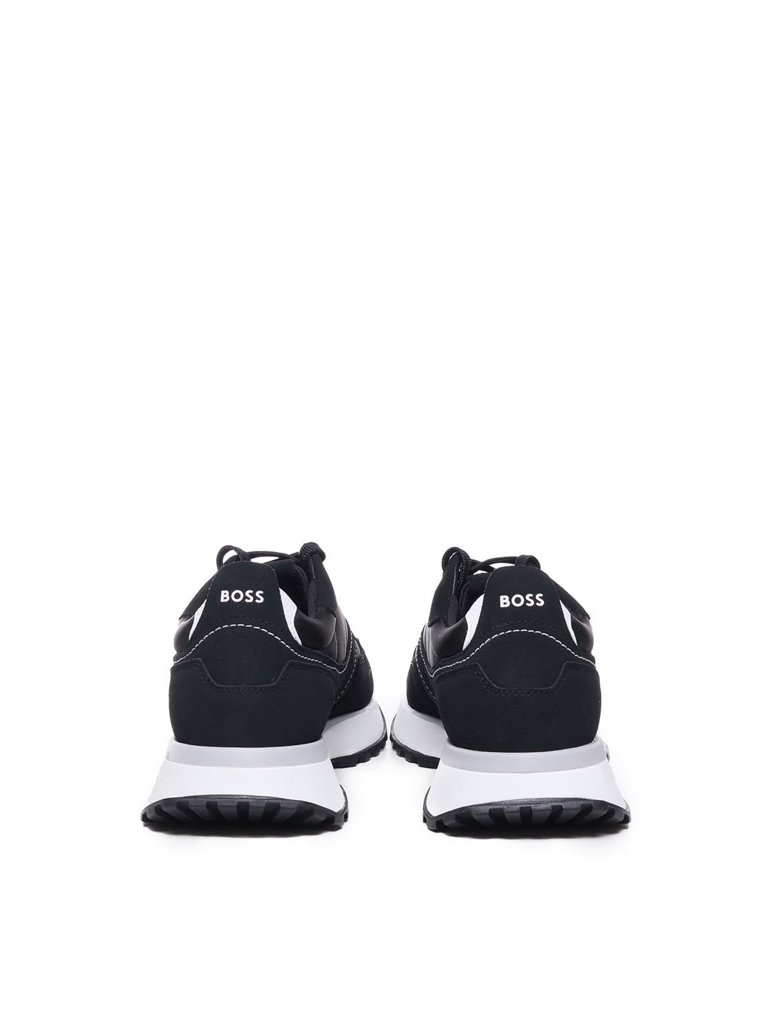 Shop Hugo Boss Leather Sneakers With Logo In Black