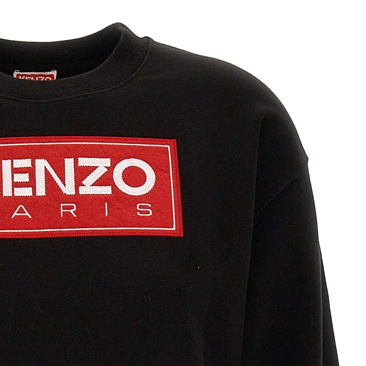Shop Kenzo Logo Patch Drop-shoulder Sweatshirt In Black