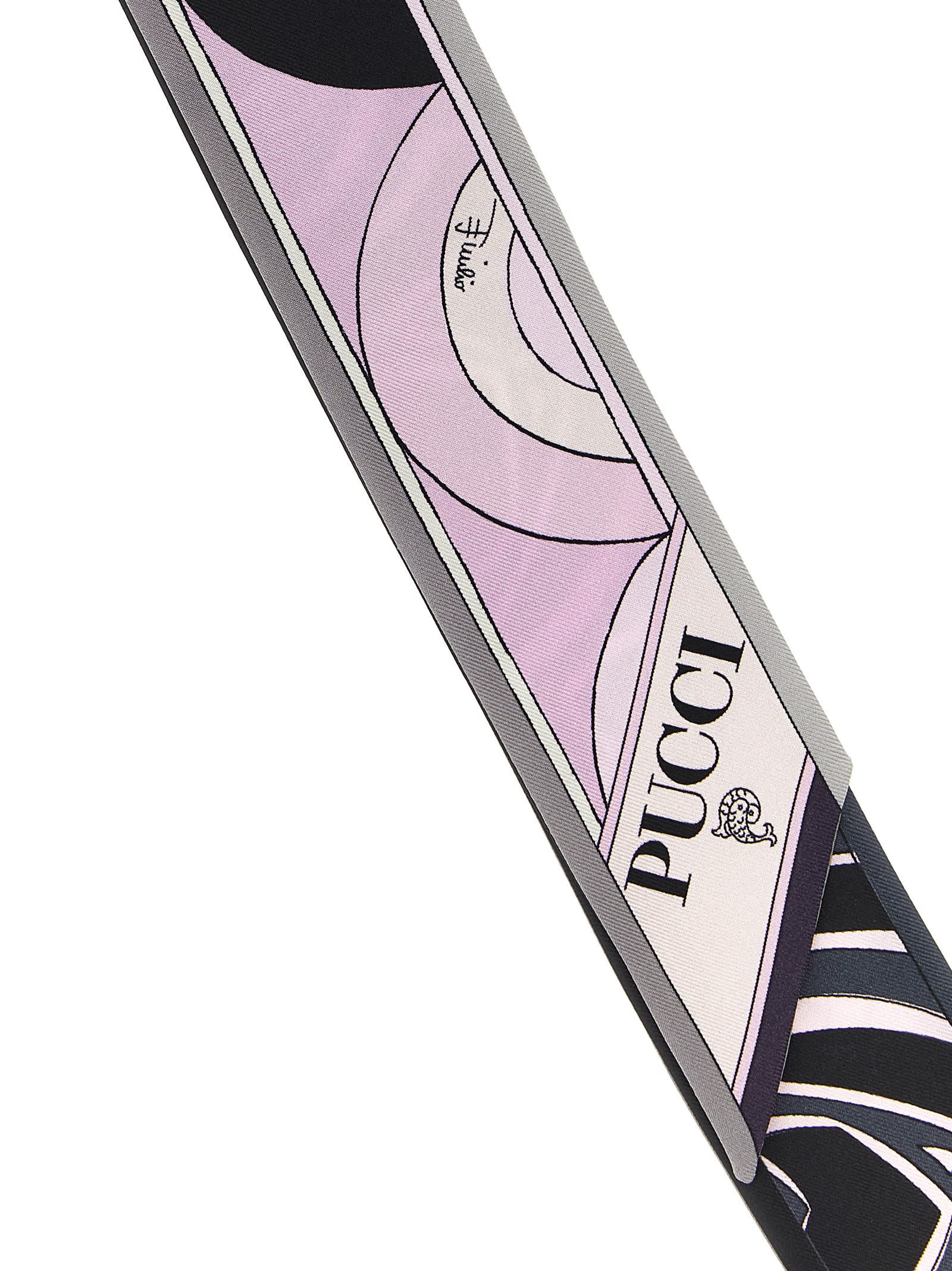 Pucci Multicolor Double Face Printed Bandana Scarf In Pink