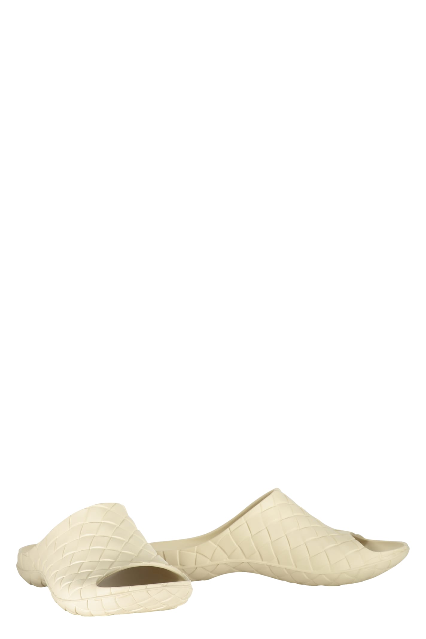 Bottega Veneta Logo Flat-bottomed Open-toed Cool Drag In White