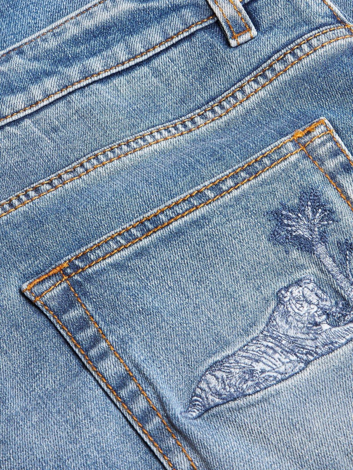 Etro , Jeans With Embroidery, Man, Light Blue, Size 33