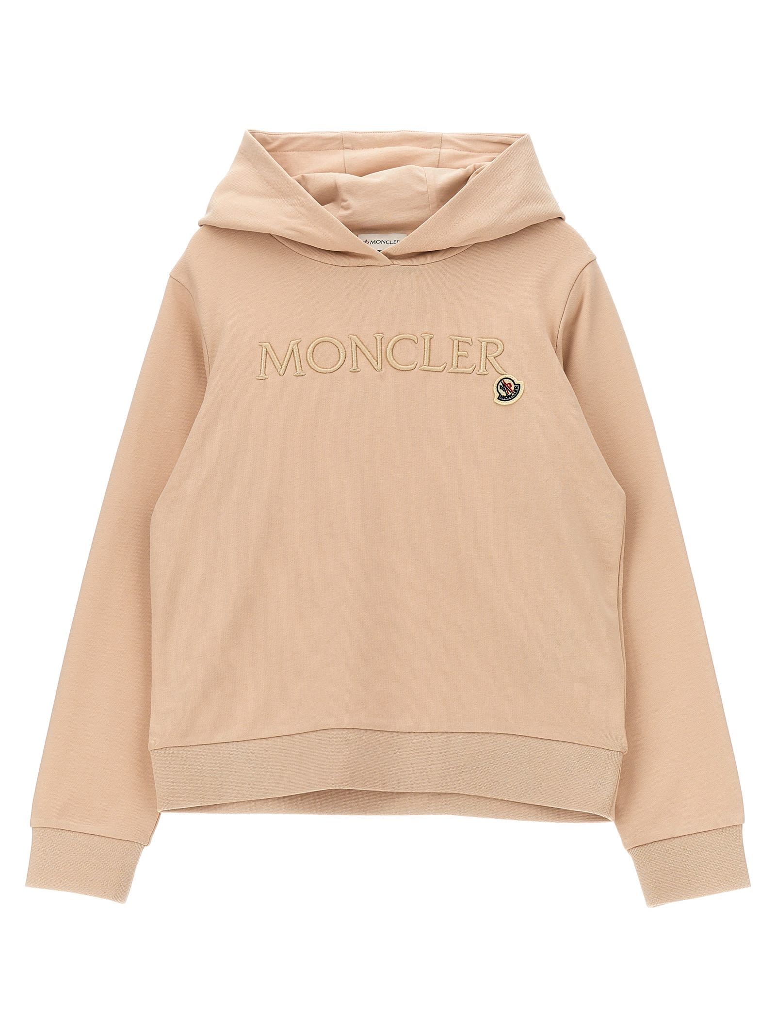 Moncler Embroidered Hoodie In Pink