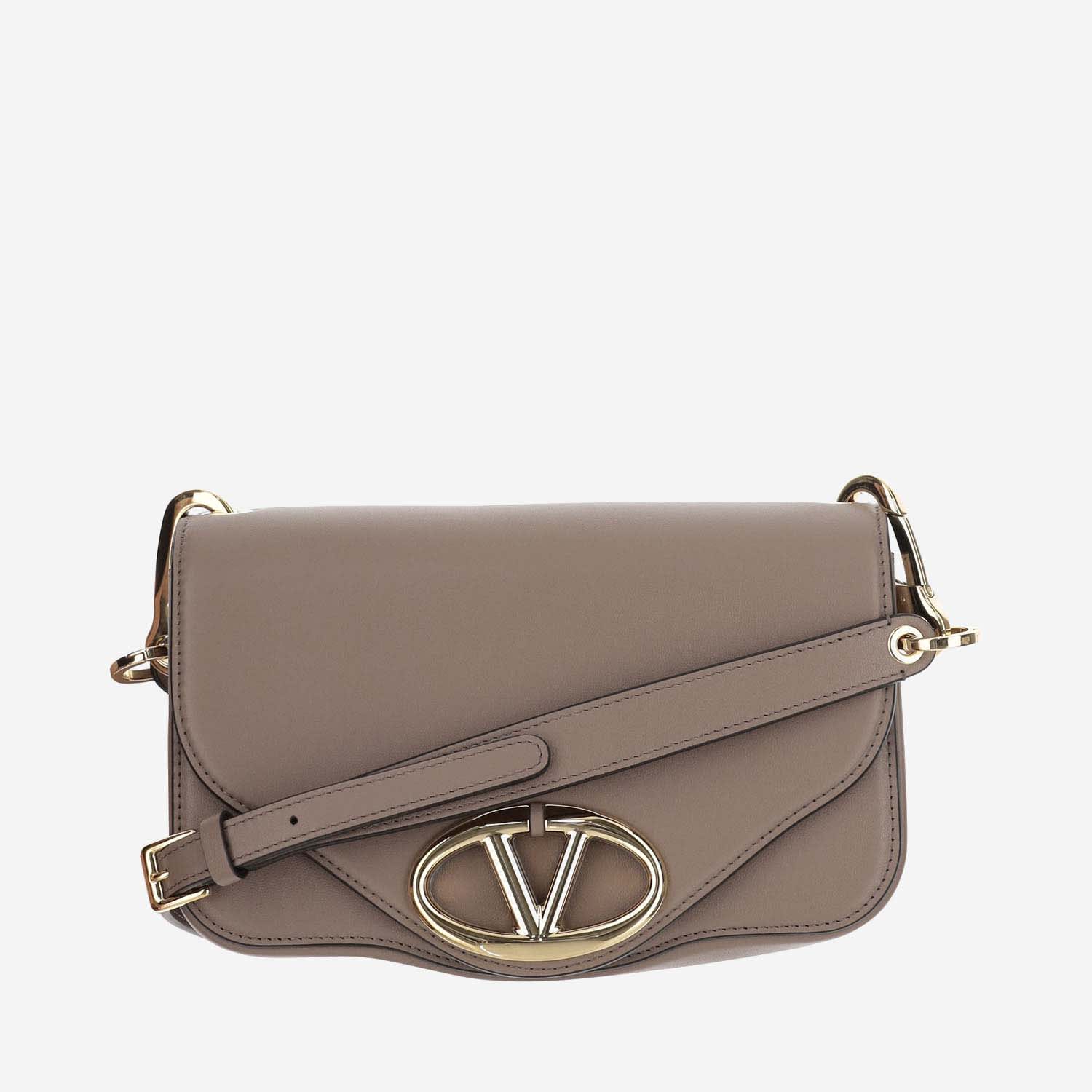 Shop Valentino Vlogo Signature Messenger Bag In Beige