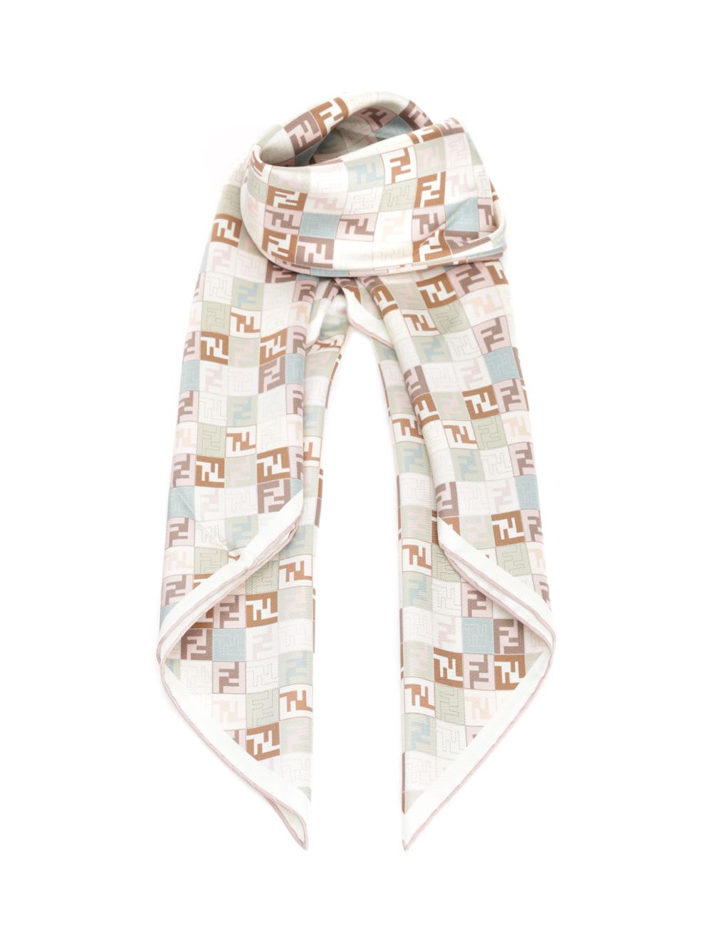 Fendi Geometric Square Scarf Texture In Beige