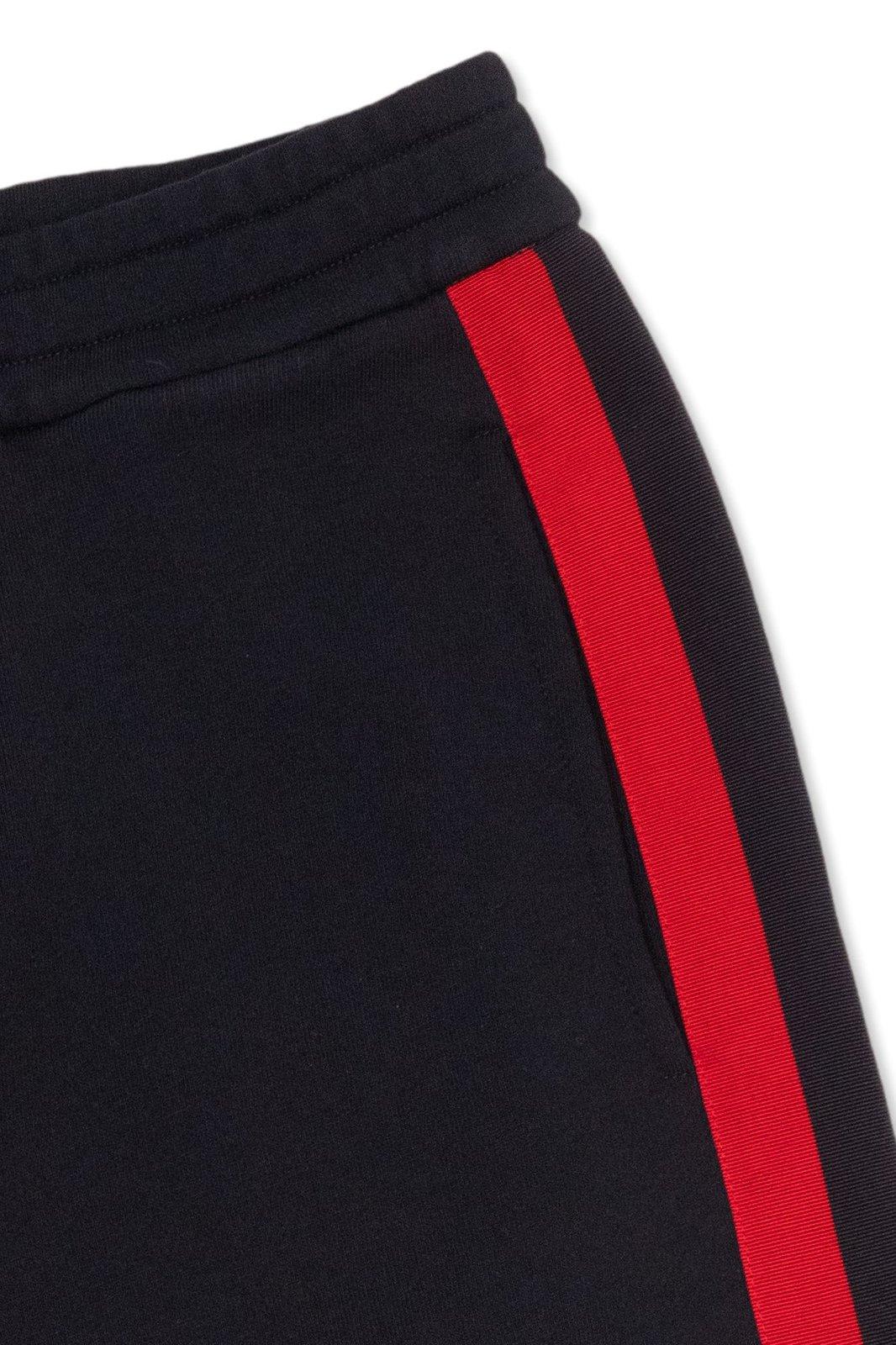 Shop Moncler Logo Patch Shorts In Navy