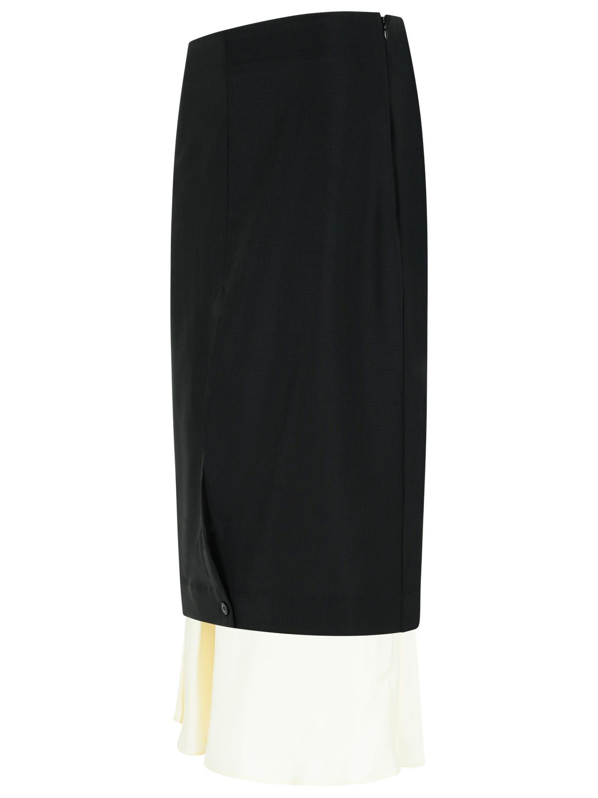 Rohe Layered-hem Midi Skirt In Black