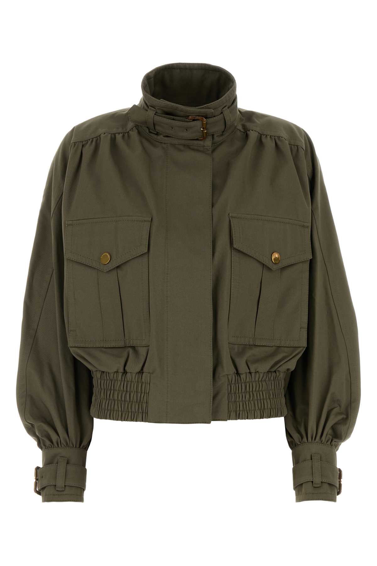 Zimmermann Army Green Cotton Hypnotic Bomber Jacket In Green