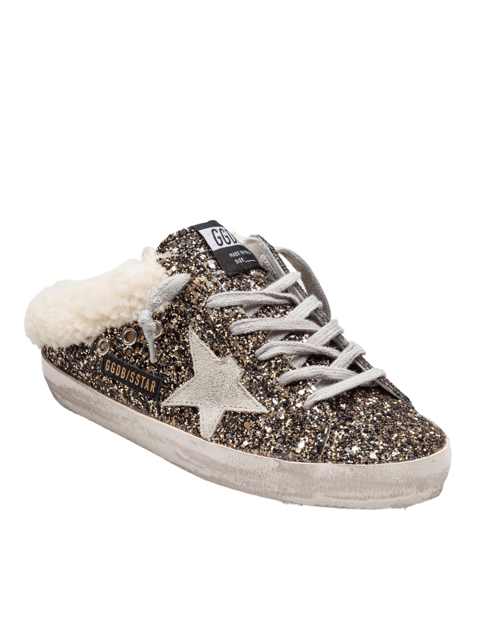 Golden Goose Sneakers Super Star In Glitter Color Black/gold In Multi