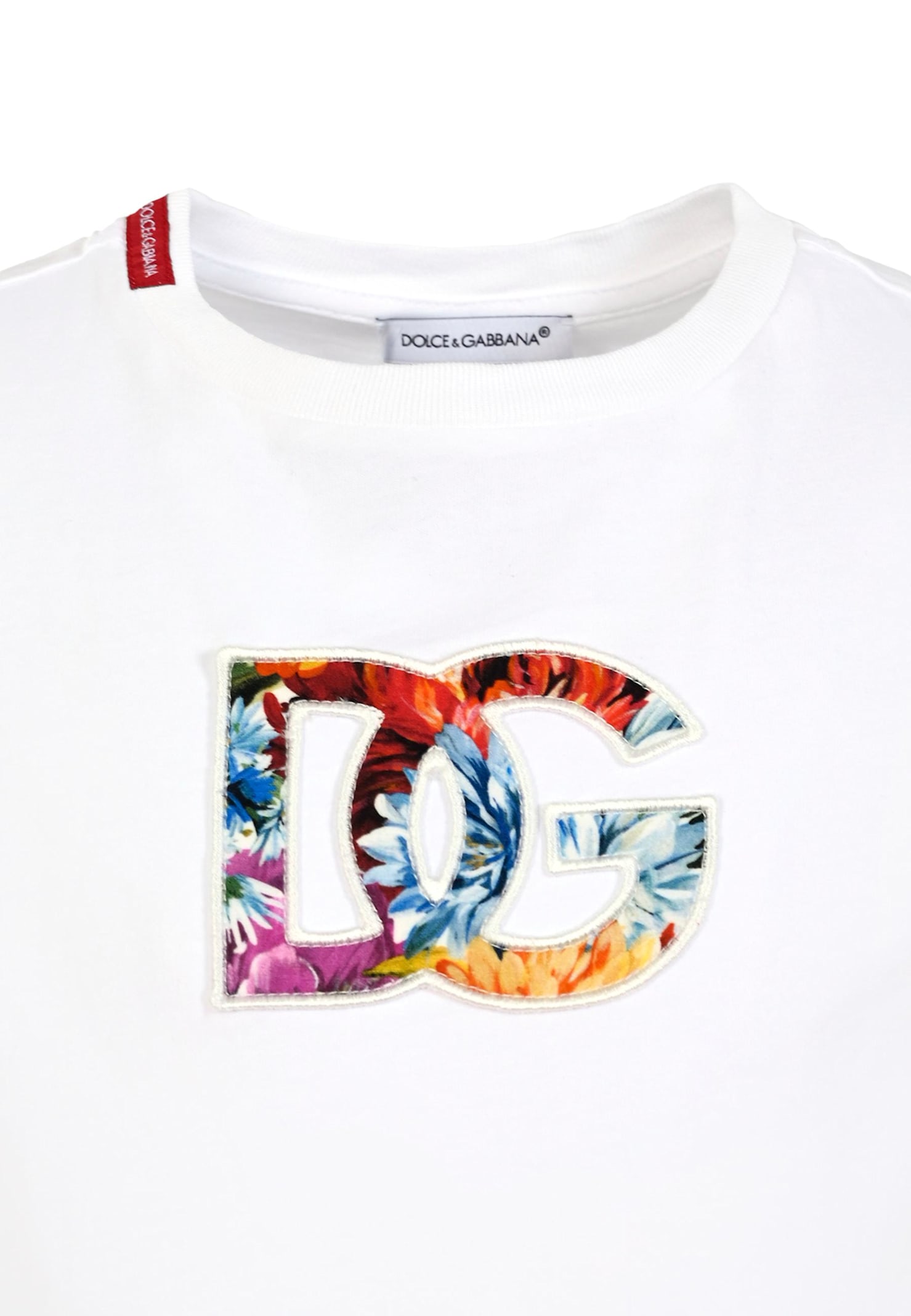 Dolce & Gabbana White T-shirt For Girl With Dg Logo In White
