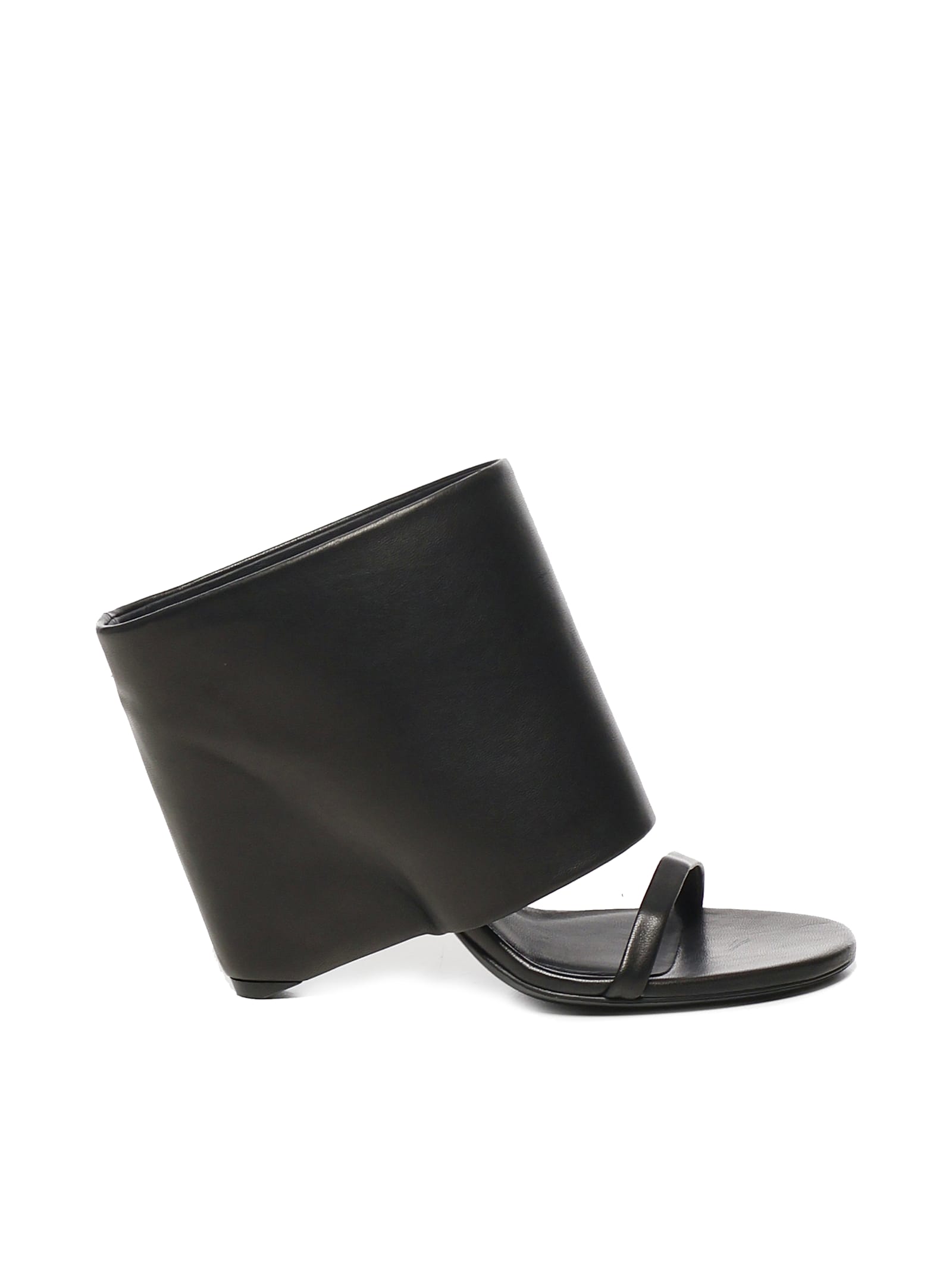 Shop Courrèges Leather Wedge Mules