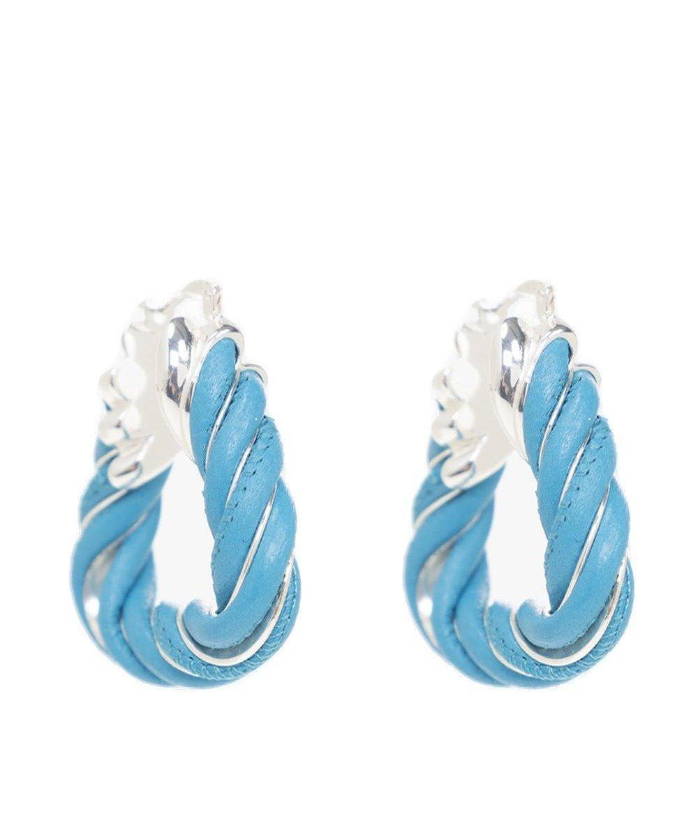 Shop Bottega Veneta Triangular Earrings In Clear Blue